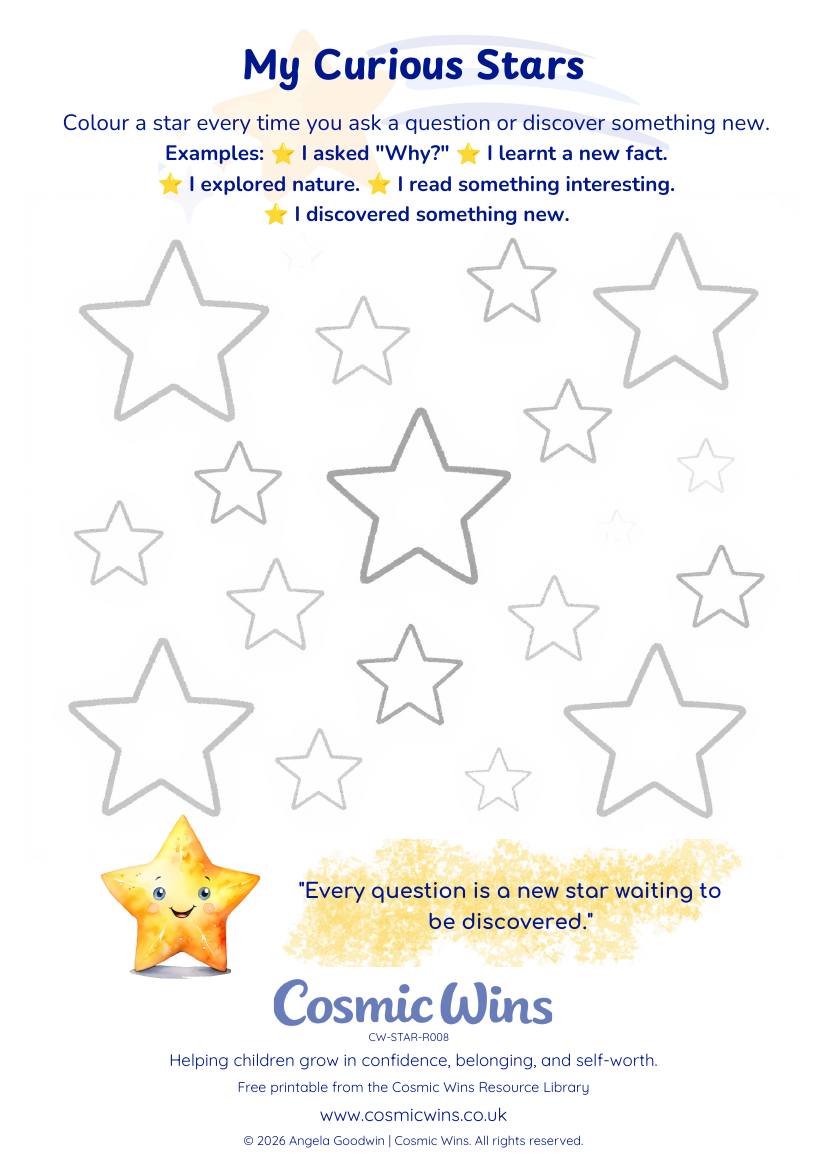 My Curious Stars printable preview