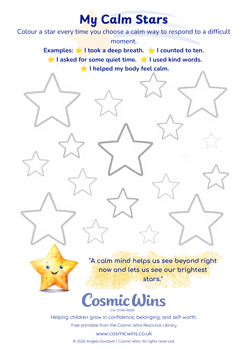 My Calm Stars printable preview